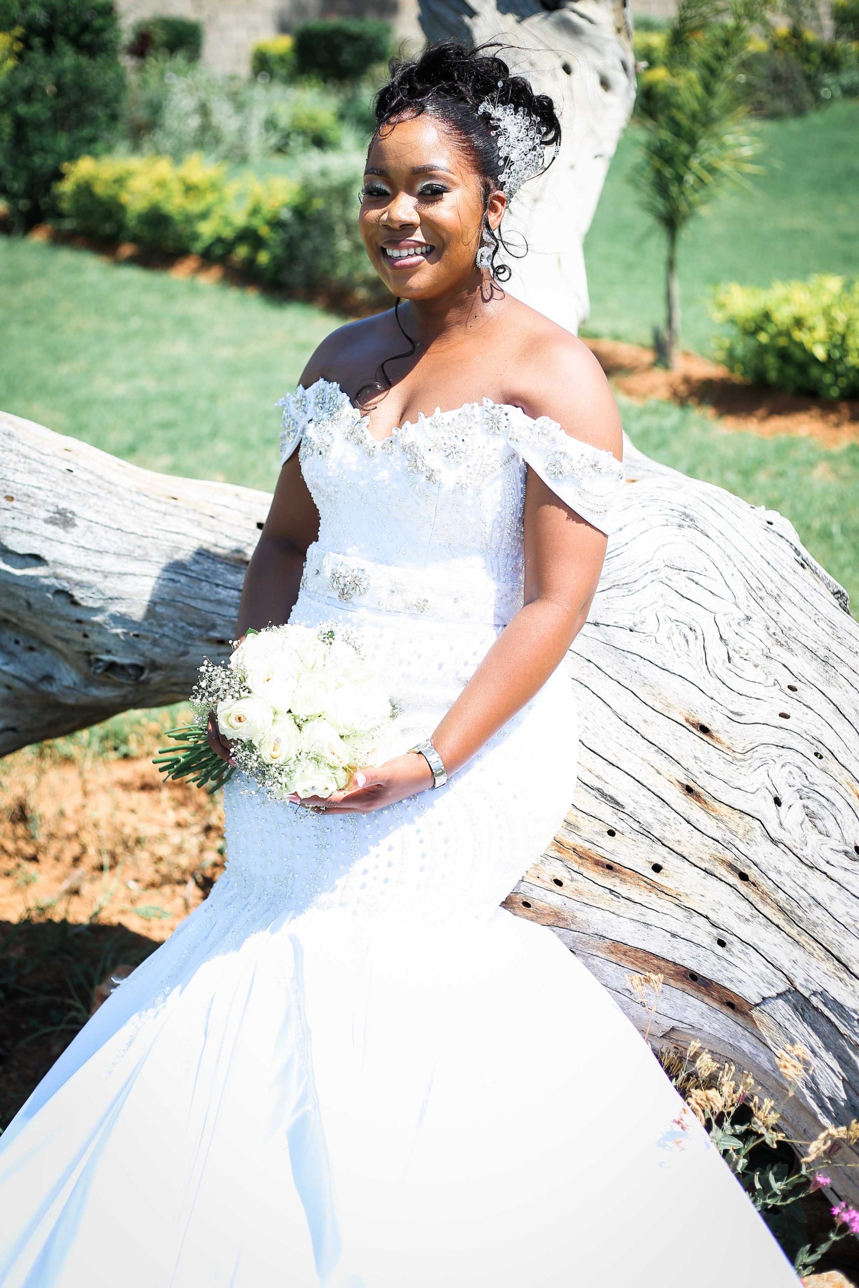 Elegant White Wedding gown