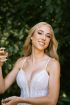Fully beaded wedding dress with illusion bodice