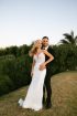 Fully beaded wedding dress with illusion bodice