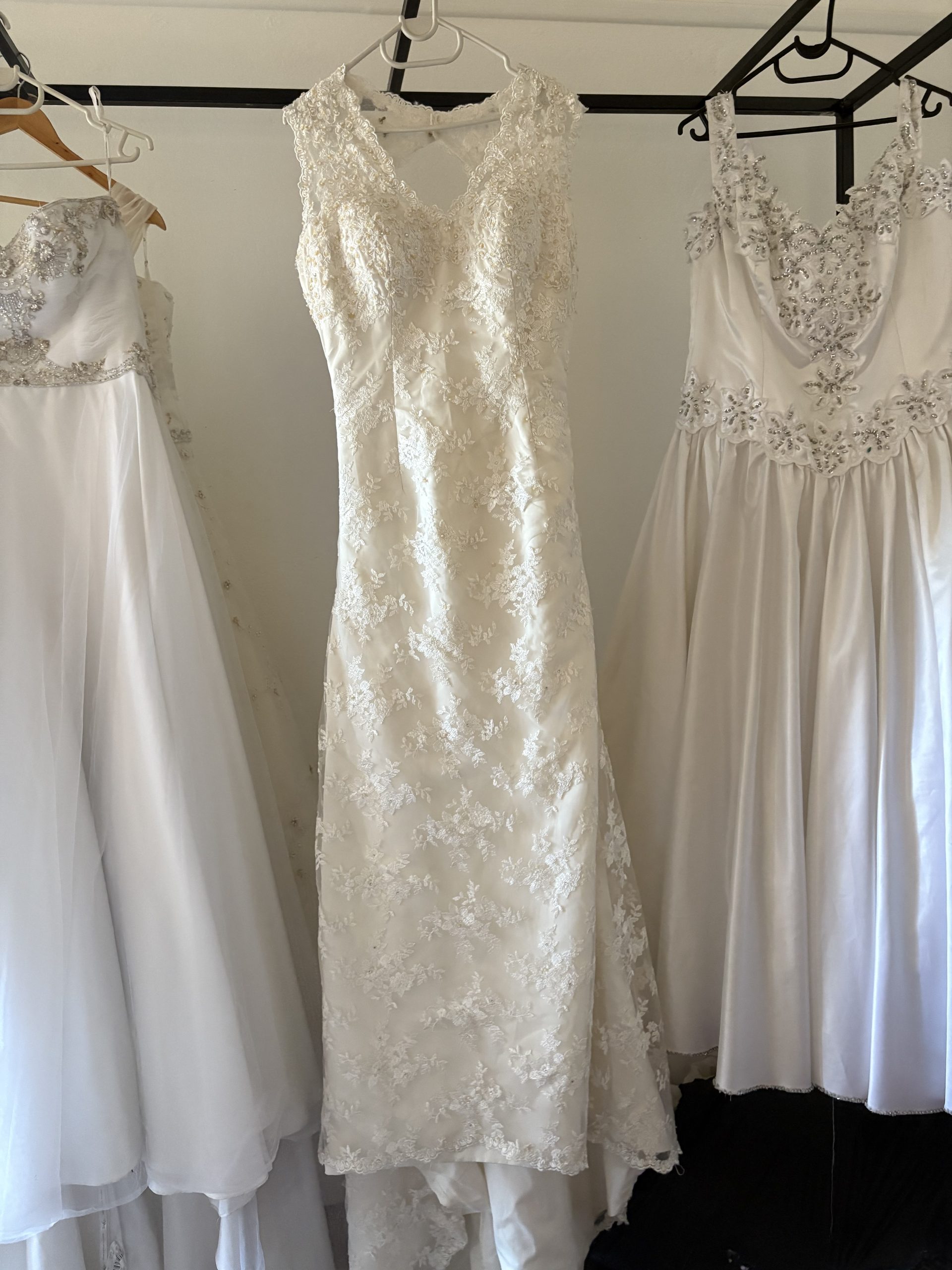 Elegant white wedding dress