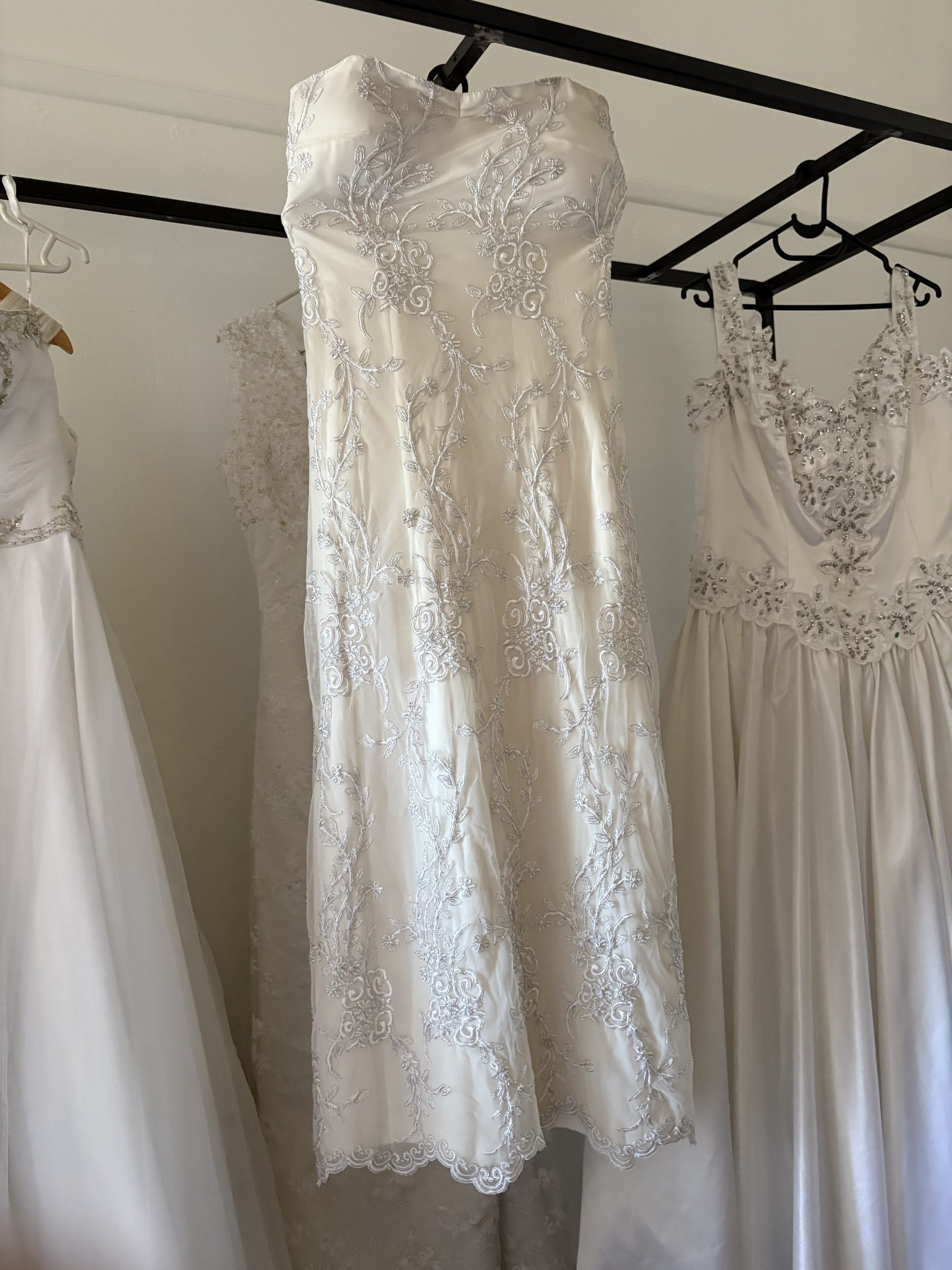 Elegant white wedding dress