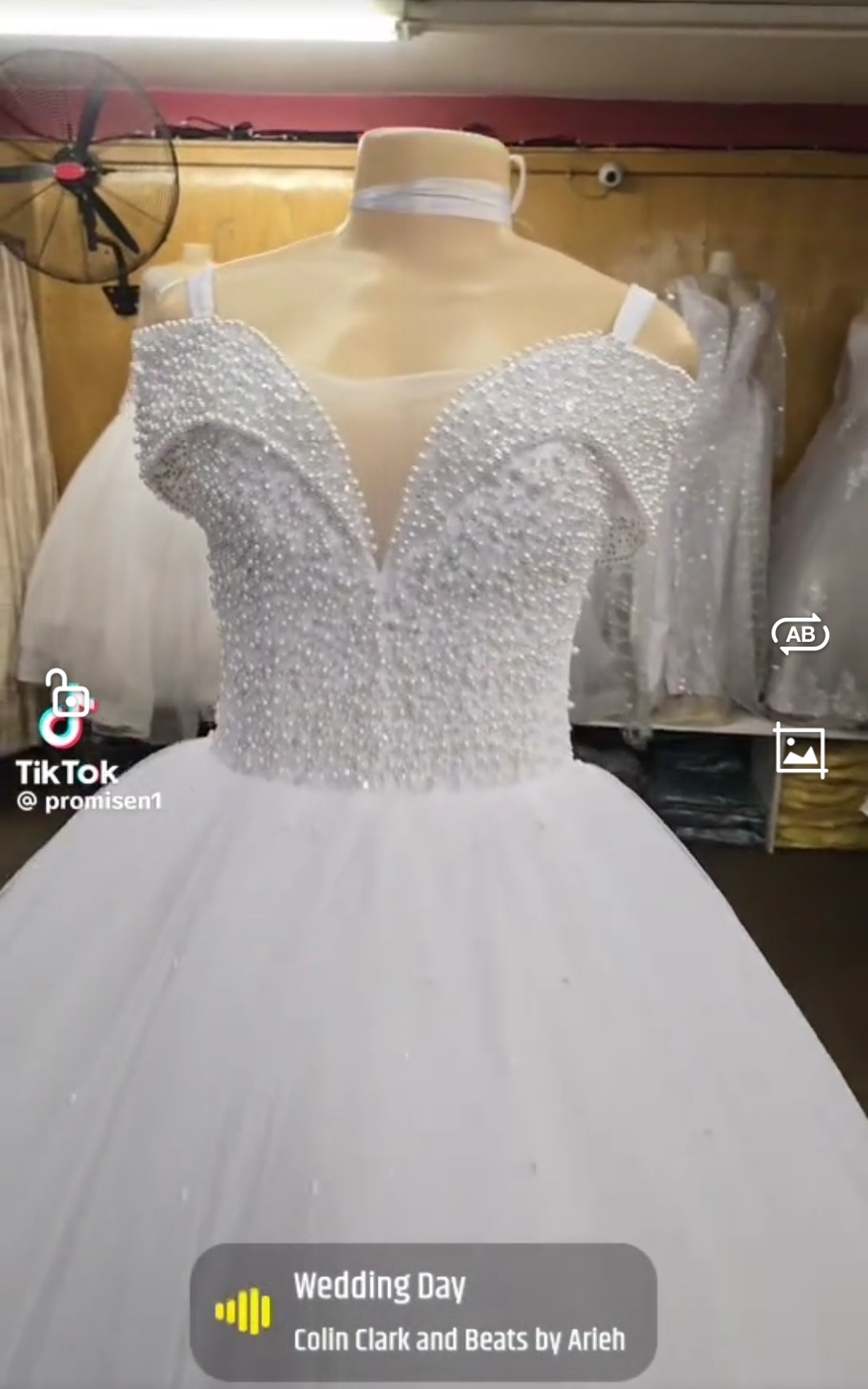 Elegant white wedding dress