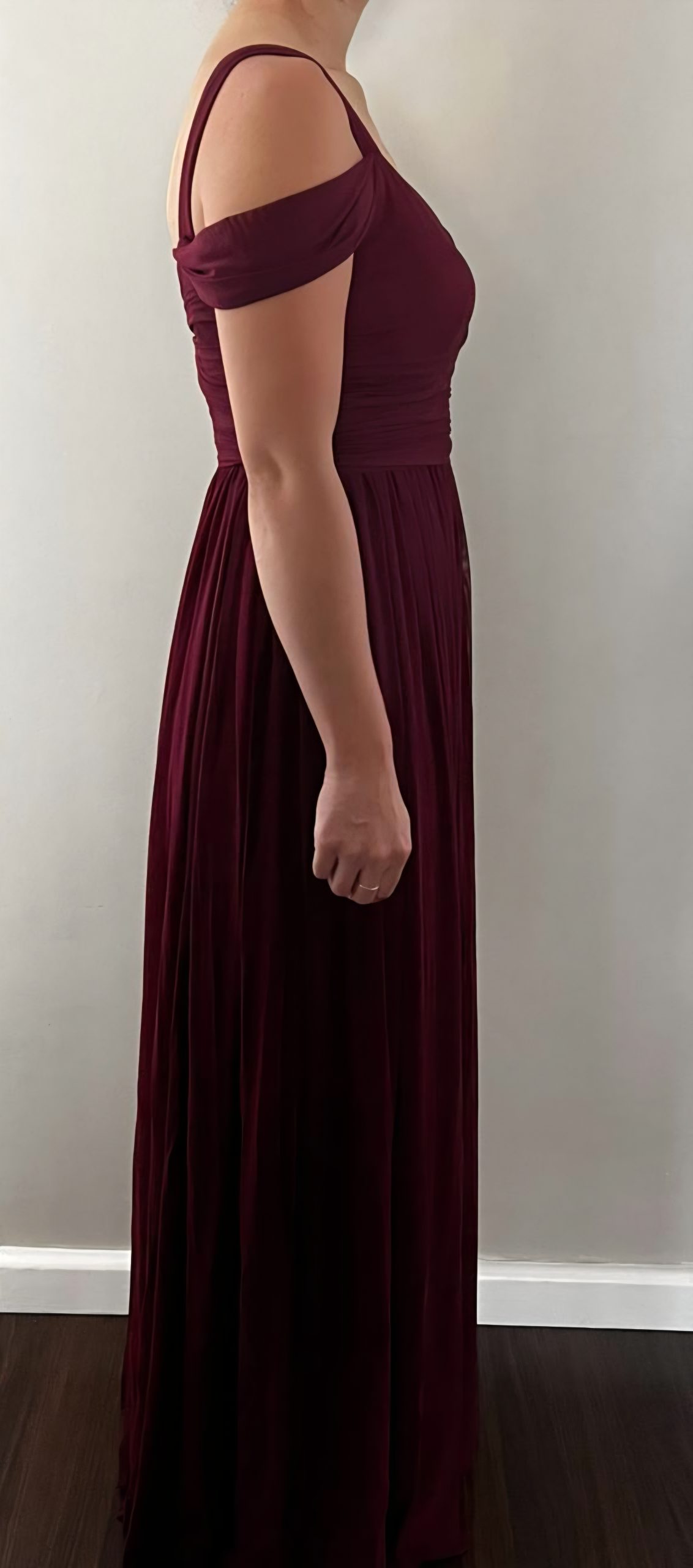 Wine-Red Formal Dress – Custom Made