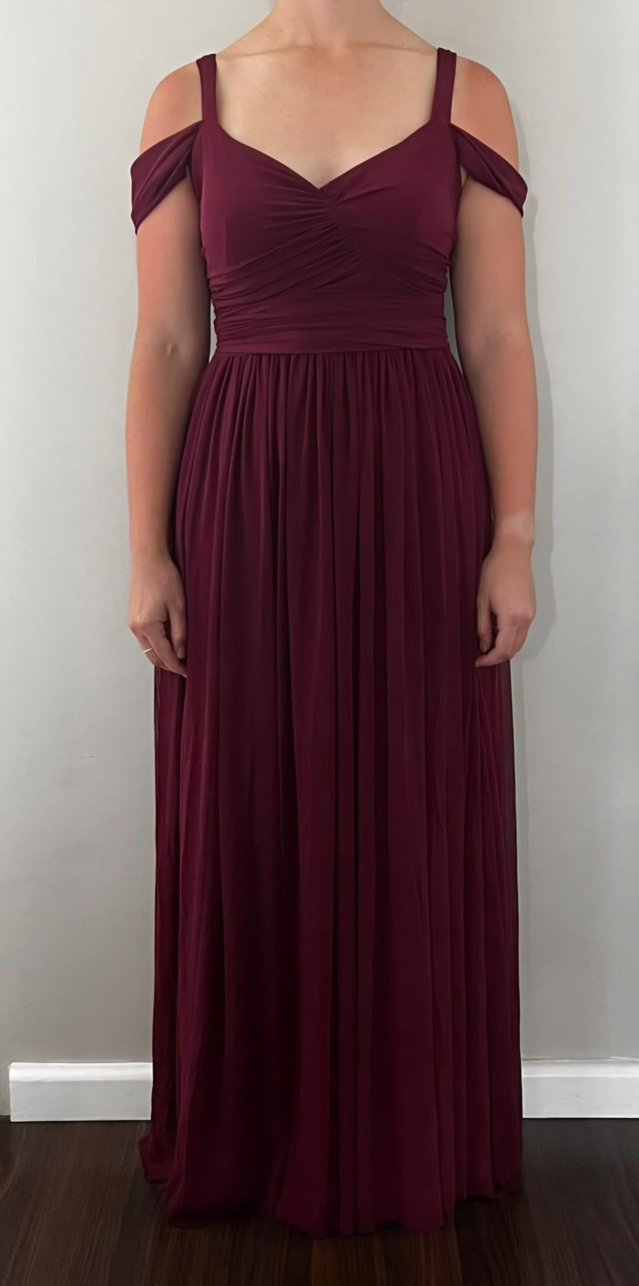 Wine-Red Formal Dress – Custom Made