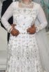 Elegant long sleeve white diamanté wedding gown