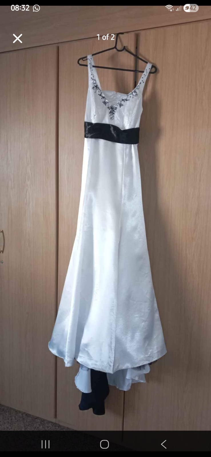 White and Black Wedding Dress