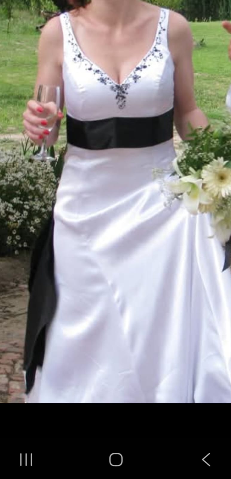 White and Black Wedding Dress