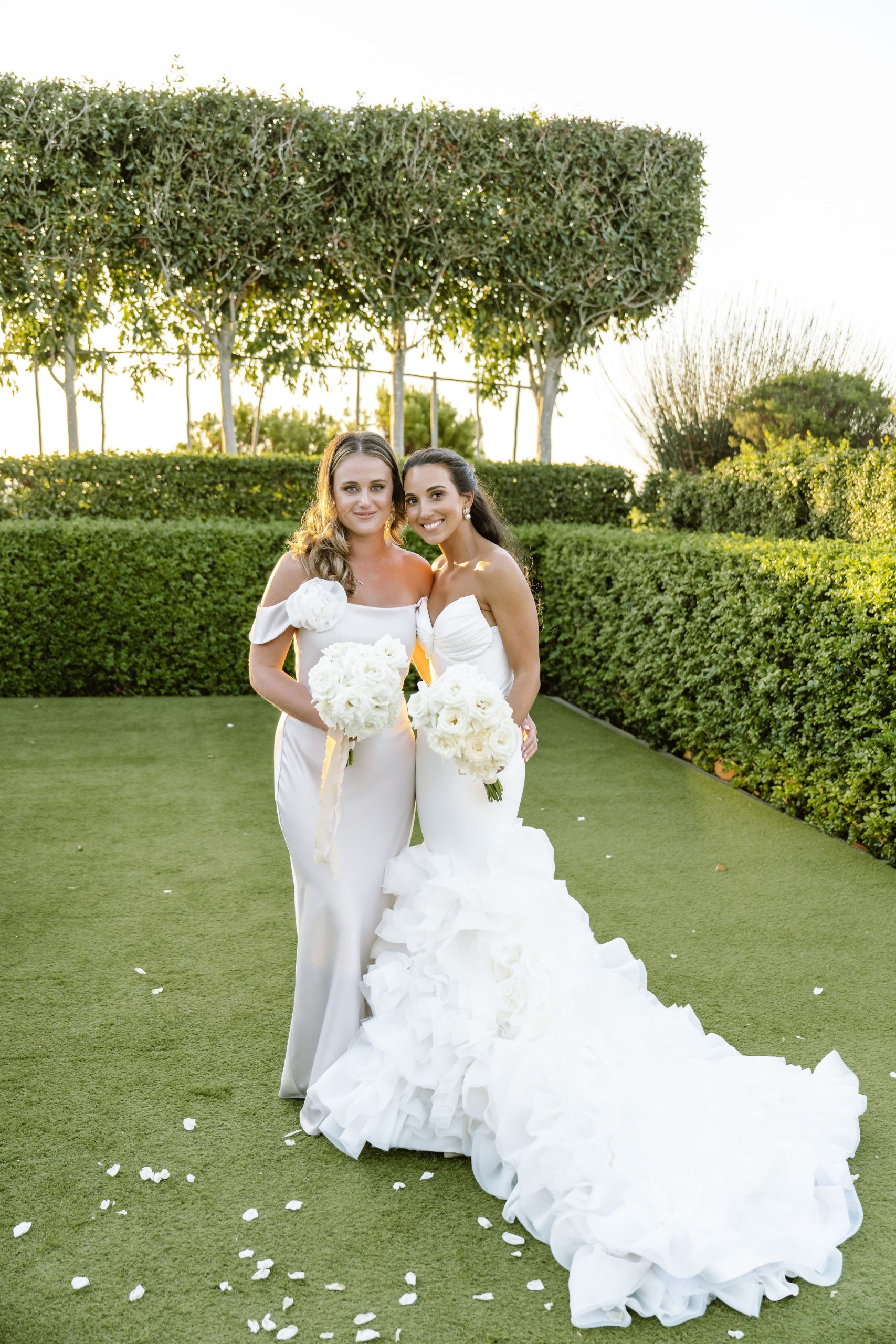 Strapless Mermaid Wedding Gown with Dramatic Ruffle Train
