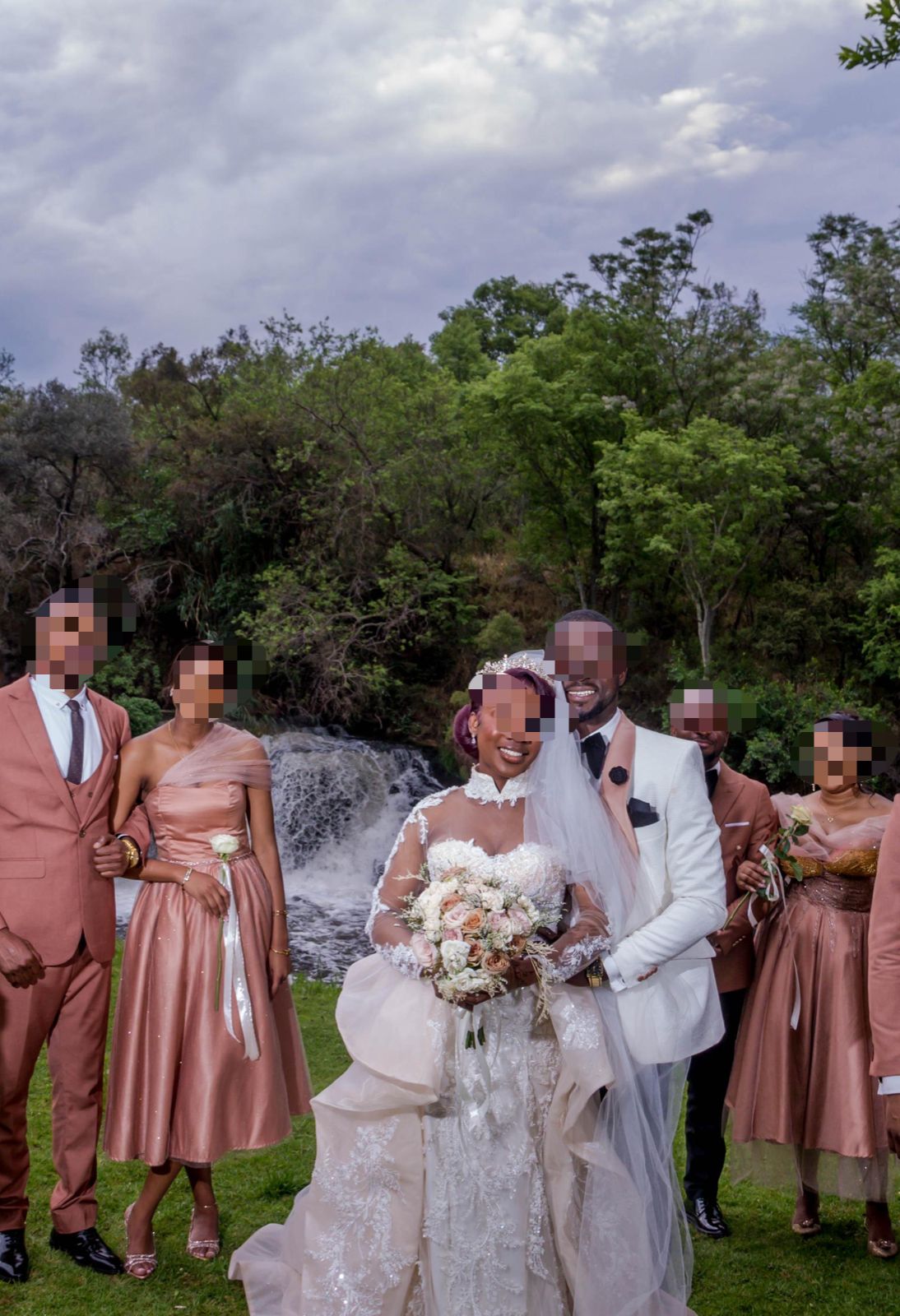 Elegant champagne wedding dress